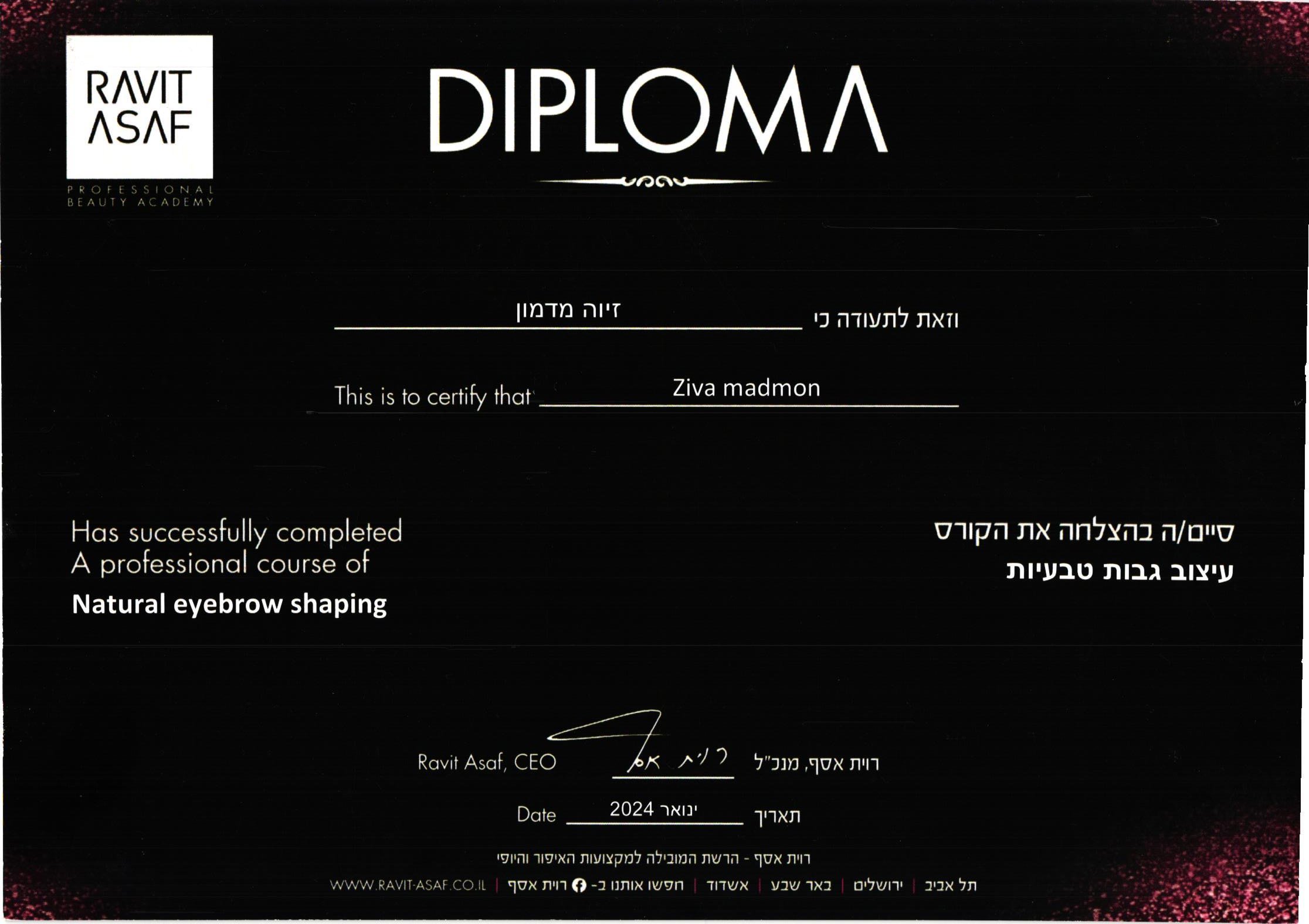 הכשרה מקצועית לעיצוב גבות טבעיות